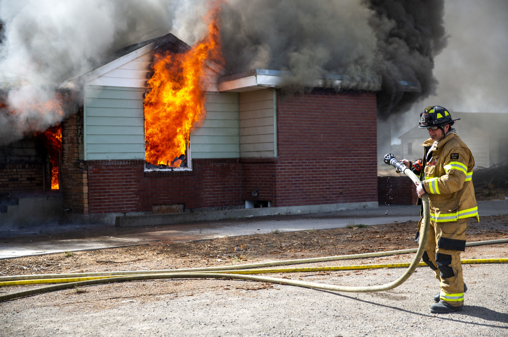 Firefighters train with a control burn